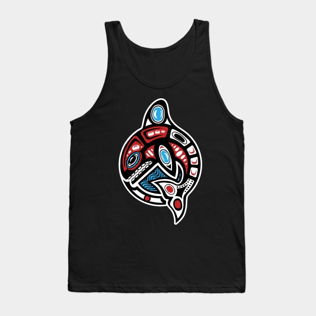 Orca Shamanic Animal Emblem Tank Top by Quire